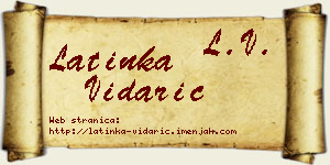 Latinka Vidarić vizit kartica